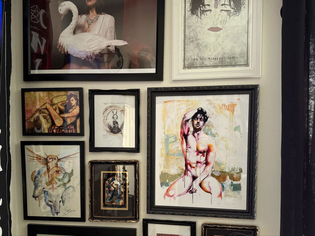 Arrived art print by Brenden Sanborn hanging in a collector's home