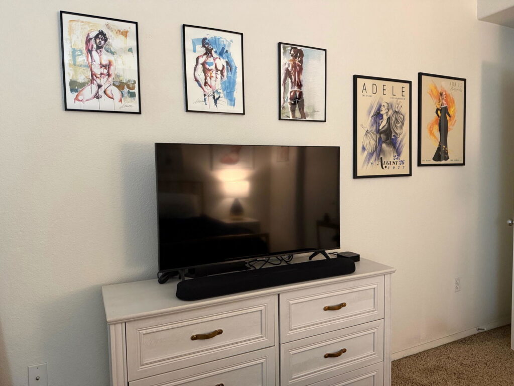 Arrived art print by Brenden Sanborn hanging in a collector's home
