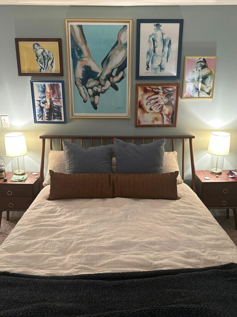 Love at the Festival art print by Brenden Sanborn hanging in a collector's home