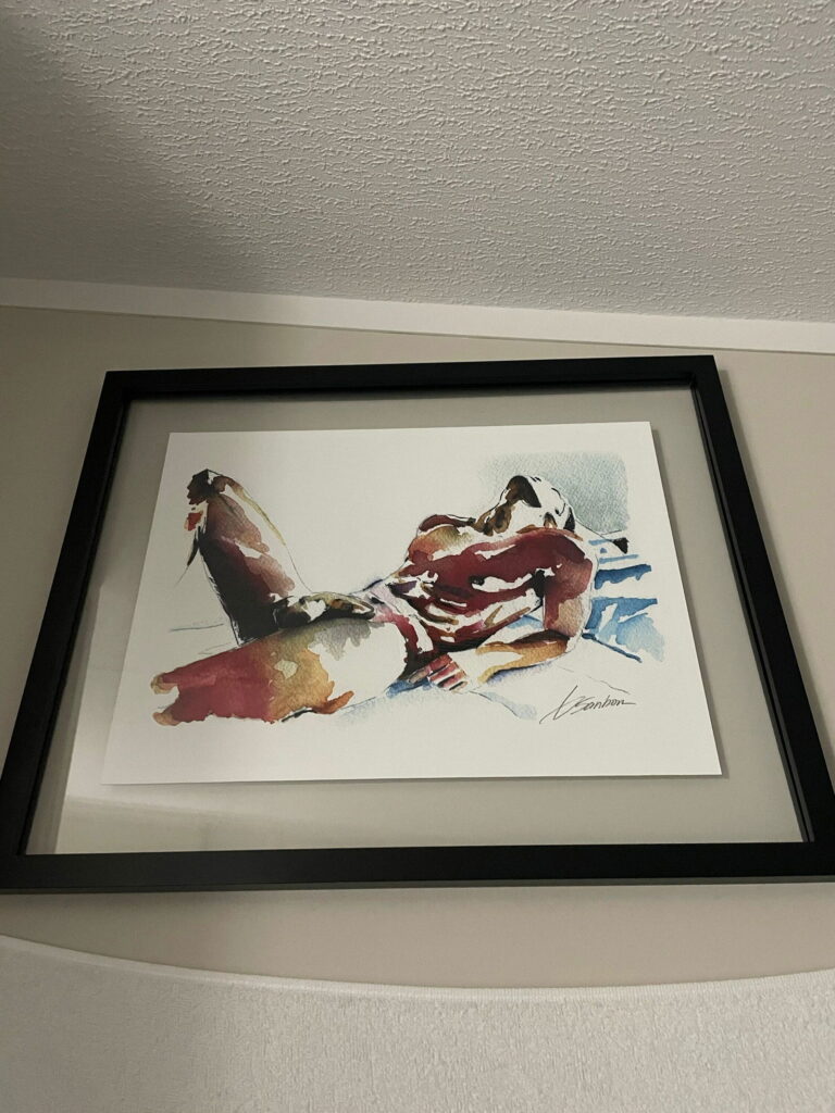 Reclined in Sunlight art print by Brenden Sanborn hanging in a collector's home
