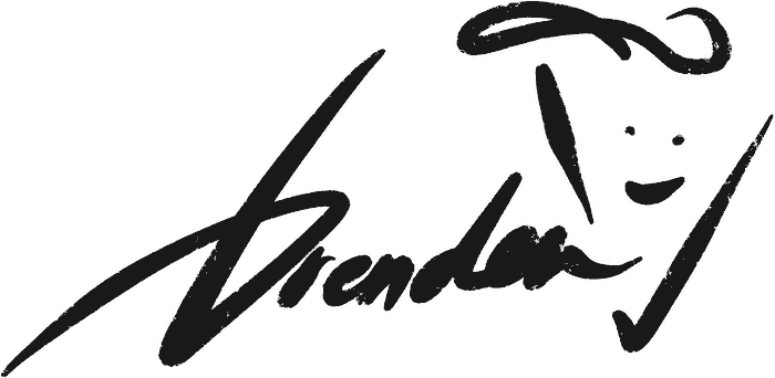 Brenden signature with a small hand drawn smiling face