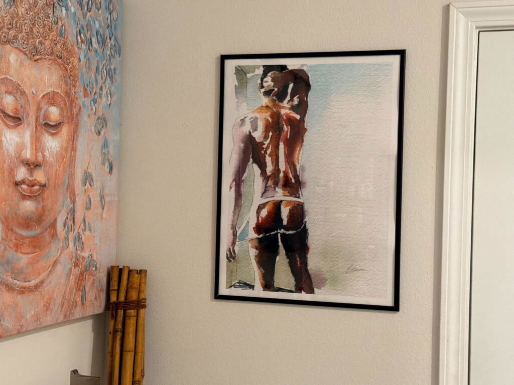 Standing the Morning Light art print by Brenden Sanborn hanging in a collector's home